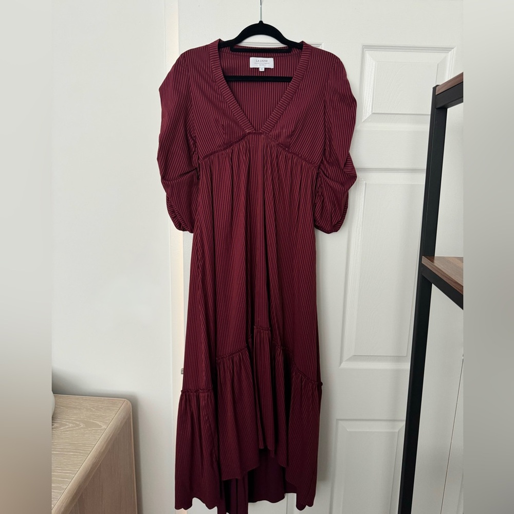 La Ligne Gitane Burgundy Midi Dress - XS - Picture 2 of 4